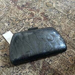 NWT Peeptoe Elegant Black Clutch